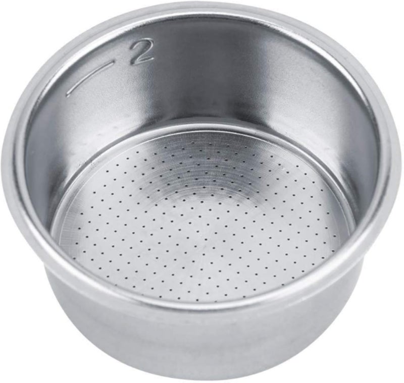 Stainless Steel Double Cup Non-Pressurized Porous Coffee Filter, 51mm for Breville Delonghi Krups